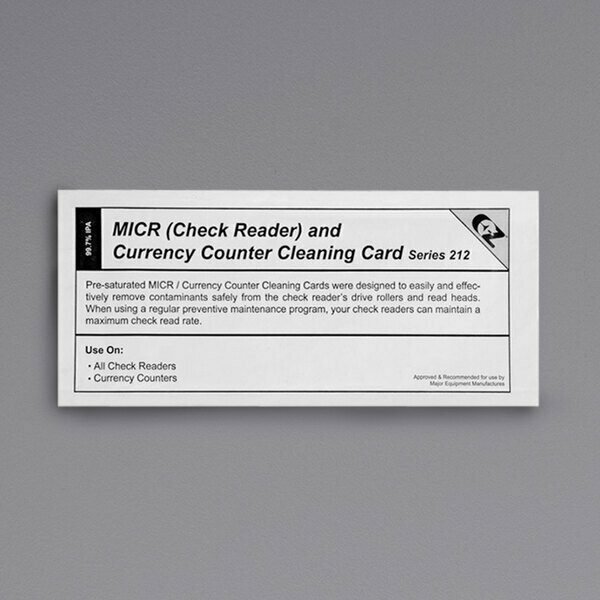 Controltekusa Controltek USA 510009 Pre-Saturated MICR Check Reader / Currency Counter Cleaning Card, 25PK 283510009